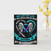 Teal Paarse Zelfmoordbewustzijn Kleinzoon Herinner Kaart (Gele Bloem)