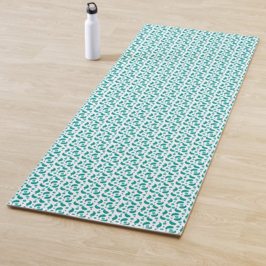 Teal paisley bloempatroon • Modern Boho  Yogamat (In situ)