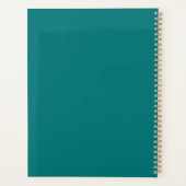 Teal & Pale Yellow Oval Photo Family Planner (Achterkant)