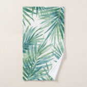 Teal palmbloemen bad handdoek (Handdoek)