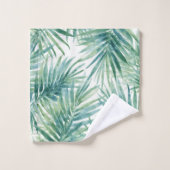 Teal palmbloemen bad handdoek (Wasdoekje)