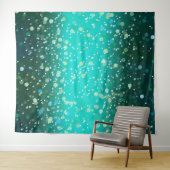 Teal Patroon Wandkleed (In Situ (horizontaal))