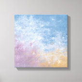 Teal & Peach Textured Abstract Canvas Print (Voorkant)