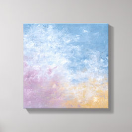 Teal & Peach Textured Abstract Canvas Print