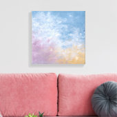 Teal & Peach Textured Abstract Canvas Print (Insitu (Woonkamer))