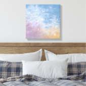 Teal & Peach Textured Abstract Canvas Print (Insitu (Slaapkamer))