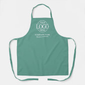 Teal Personalized Apron with Logo Custom Uniform Schort (Voorkant)