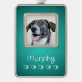 Teal Pet Photo Ornament - Frame, Custom Keepsake (Voorkant)