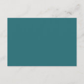 Teal Petals in Bronze Bloom Wedding Informatiekaartje (Achterkant)