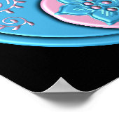 Teal & Pink Yin Yang Poster (Hoek)