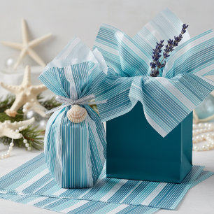 Teal Pinstripe Kerstpatroon#28 ID1009 Tissuepapier