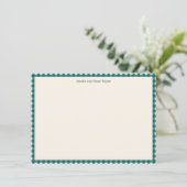 Teal Plaid Personalized Stationery Name Holiday Bedankkaart (Staand voorkant)