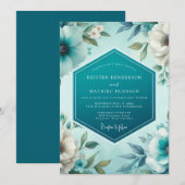 Teal Polished Spring Wedding Kaart (Voorkant / Achterkant)