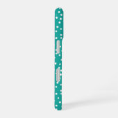Teal Polka Dot Pattern Phone Case iPhone 16 Hoesje (Rechterkant)
