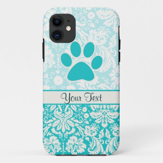 Teal Pootafdruk Case-Mate iPhone Case (Achterkant)