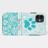 Teal Pootafdruk Case-Mate iPhone Case (Achterkant (horizontaal))