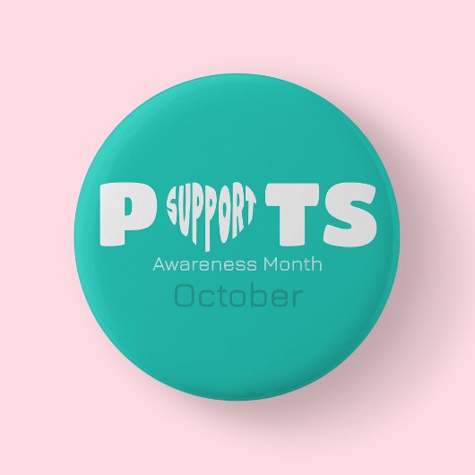 Teal POTS Awareness Knop Ronde Button 5,7 Cm