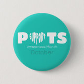 Teal POTS Awareness Knop Ronde Button 5,7 Cm (Voorkant)