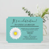 Teal Pretty Little Daisy 30e trouwjubileum Kaart (Staand voorkant)