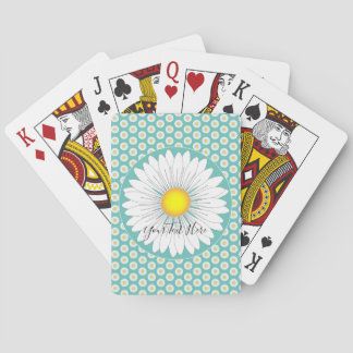 Teal Pretty Little Daisy Aangepast Rood, Blauw & G Pokerkaarten