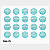 Teal Princess Tiara & Damask Sweet 16 Sticker (Vel)