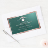 Teal Product Label Rose Gold Frame Logo Monogram (Envelop)