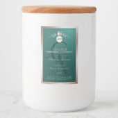 Teal productlabel roze gouden frame logo monogram voedselcontainer etiket (Voorkant)