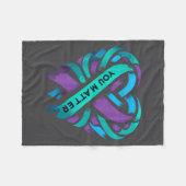 Teal Purple Heart You Suicide Prevention Awareness Fleece Deken (Voorkant (Horizontaal))
