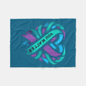 Teal Purple Heart You Suicide Prevention Awareness Fleece Deken (Voorkant (Horizontaal))