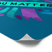 Teal Purple Heart You Suicide Prevention Awareness Poster (Hoek)