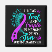 Teal Purple In Memory Of My Son Suicide Awareness  Magneet (Voorkant)