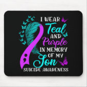 Teal Purple In Memory Of My Son Suicide Awareness  Muismat (Voorkant)