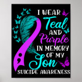 Teal Purple In Memory Of My Son Suicide Awareness  Poster (Voorkant)