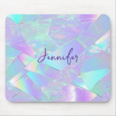 Teal & Purple Iridescent Design, Script Name Muismat (Voorkant)