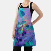 Teal & Purple Lucky Clover Art Apron Schort (Insitu)