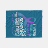 Teal Purple Ribbon For Suicide Prevention Awarenes Fleece Deken (Voorkant (Horizontaal))