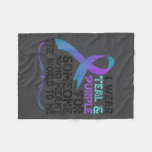 Teal Purple Ribbon For Suicide Prevention Awarenes Fleece Deken (Voorkant (Horizontaal))