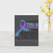 Teal Purple Ribbon For Suicide Prevention Awarenes Kaart (Gele Bloem)