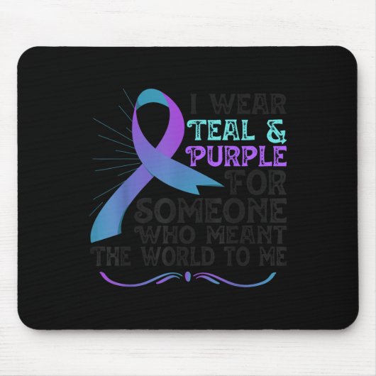 Teal Purple Ribbon For Suicide Prevention Awarenes Muismat (Voorkant)