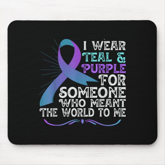 Teal Purple Ribbon For Suicide Prevention Awarenes Muismat (Voorkant)