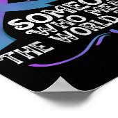 Teal Purple Ribbon For Suicide Prevention Awarenes Poster (Hoek)