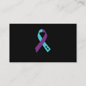 Teal Purple Ribbon Semicolon Suicide Prevention Visitekaartje (Voorkant)