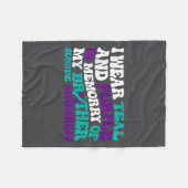 Teal Purple Ribbon Suicide Awareness Brother Aware Fleece Deken (Voorkant (Horizontaal))