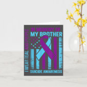 Teal Purple Ribbon Suicide Awareness Flag Brother Kaart (Gele Bloem)