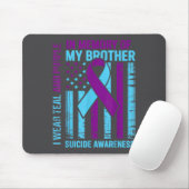 Teal Purple Ribbon Suicide Awareness Flag Brother Muismat (Met muis)