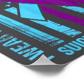 Teal Purple Ribbon Suicide Awareness Flag Brother  Poster (Hoek)