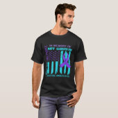 Teal Purple Ribbon Suicide Awareness Flag Cousin B T-shirt (Voorkant volledig)