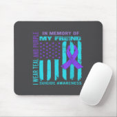 Teal Purple Ribbon Suicide Awareness Flag Freind B Muismat (Met muis)