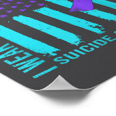 Teal Purple Ribbon Suicide Awareness Flag Freind B Poster (Hoek)