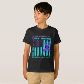 Teal Purple Ribbon Suicide Awareness Flag Freind B T-shirt (Voorkant volledig)